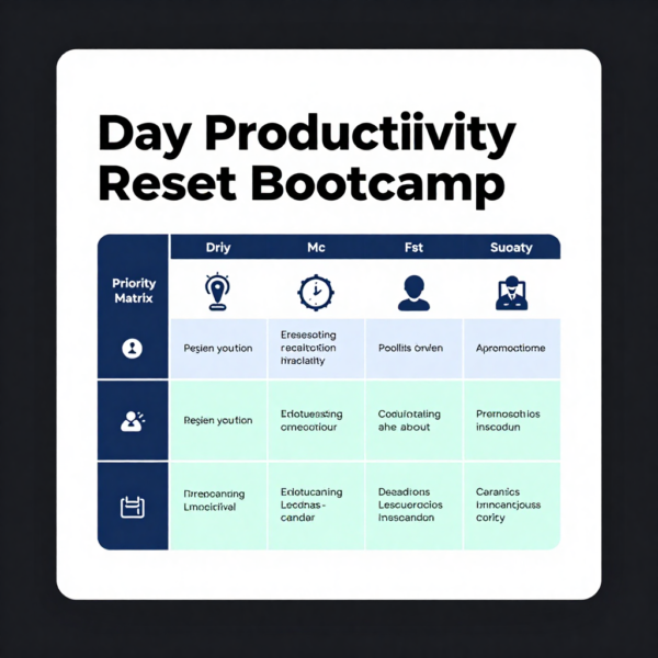 Day Productivity Reset Bootcamp (Template + Guide)